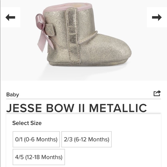 BNWB baby girl metallic uggs 12-18 MONTHS - Picture 1 of 8